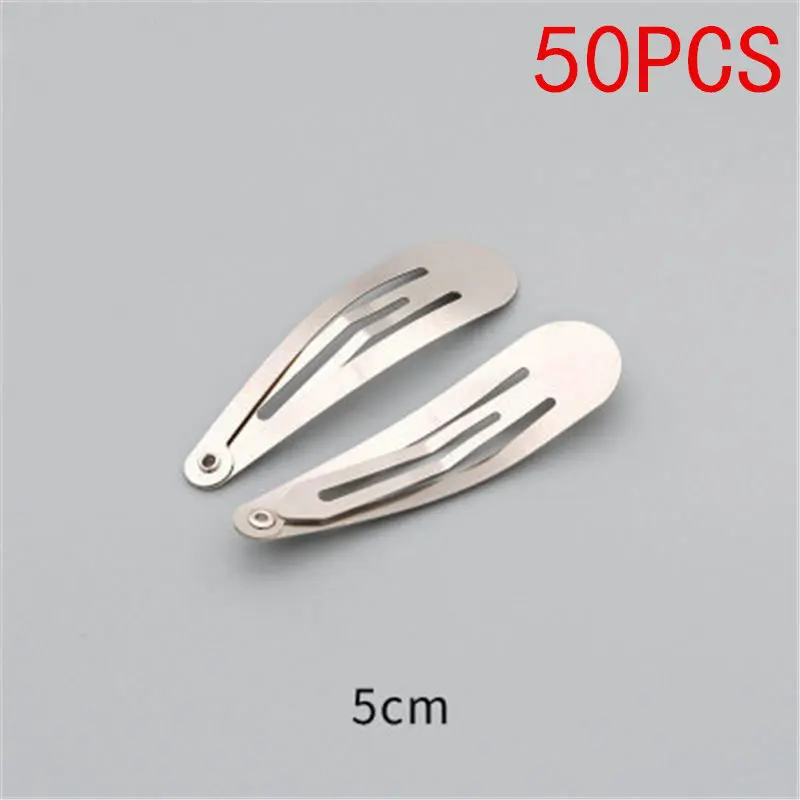 50pcs 5cm 50 шт./лот Серебряный тон оснастку Заколки для волос 5/6/7/8 см Ремесло Лук ручной работы DIY аксессуары для волос для Для женщин девушки заколка для волос - Цвет: 50pcs 5cm