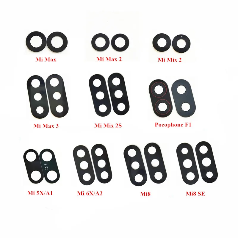 

2pcs/Lot Rear Back Camera Glass Lens For Xiaomi Mi5X A1 Mi6X A2 Mi8 Mi8 SE Mi Max 2 3 Mi Mix 2 2S Pocophone F1