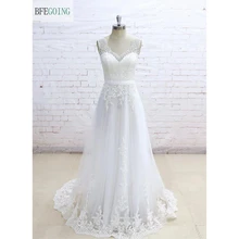 Сексуальное свадебное платье трапециевидной формы с v-образным вырезом и аппликацией, длина до пола, с часовым шлейфом, на молнии, на заказ