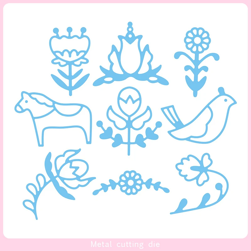 

Flowers and Animals SET Metal Cutting Dies for DIY Scrapbooking Photo Album Decorative Embossing Paper Card Crafts Die Cut 2019