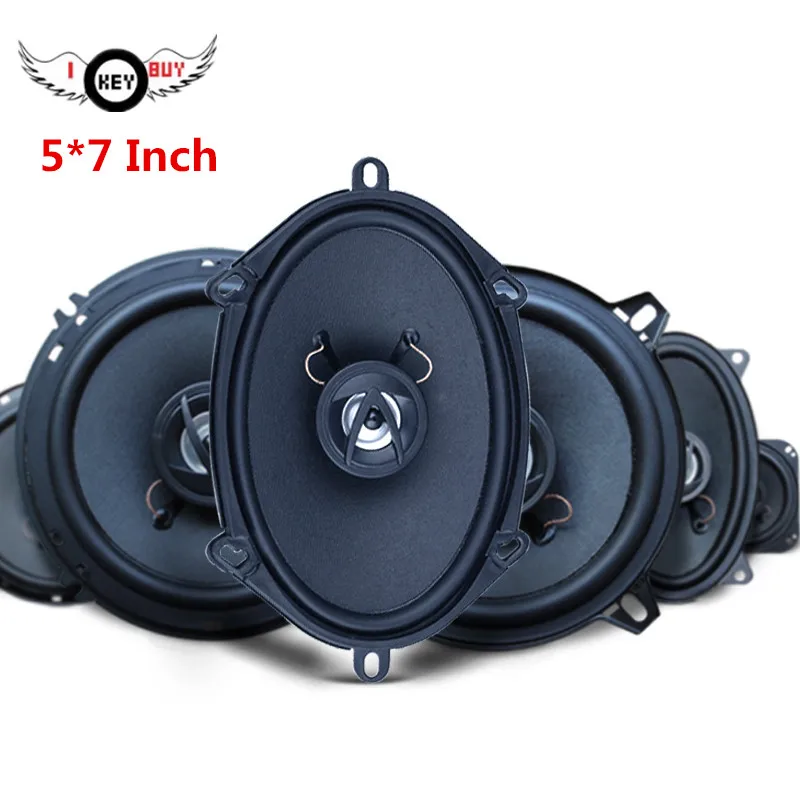 I Key Buy 1 Pair 5x7 Inch 2 Way Full Range Car Audio Coaxial Speakers