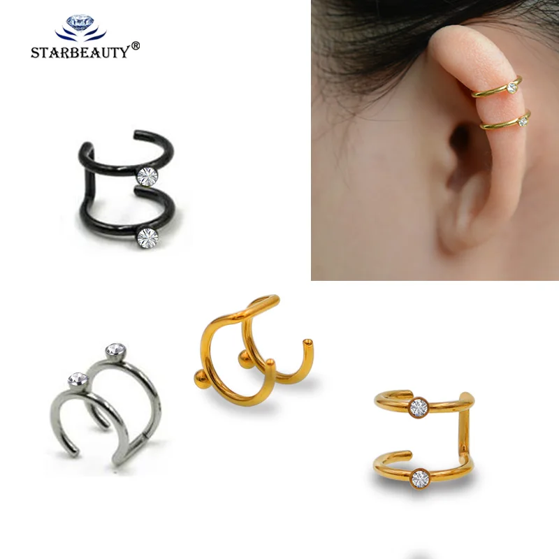 

1Pc Hot Sale 3 Colors Stealth Clip On Earrings For Women Men Non-piercing Hole Clip Earrings ear Cuff Clips