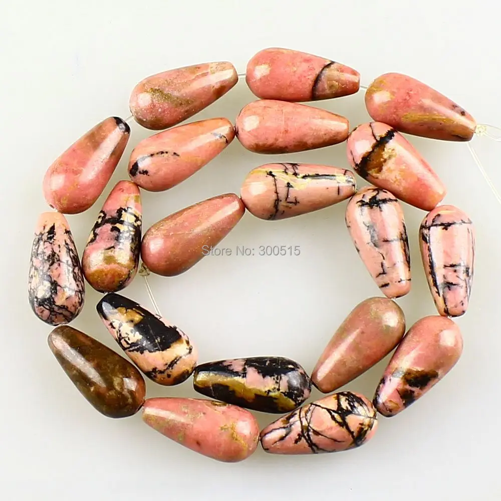 K59809 19x10mm Rhodonite pear-shaped loose beads 20pcs | Украшения и аксессуары