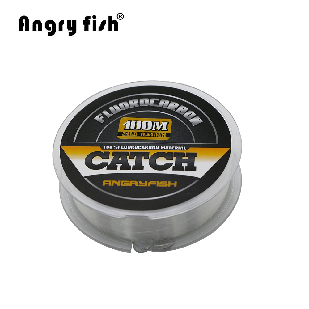 Angryfish 100% فلوريد خيط صنارة الصيد 100 متر شفافة الكربون حيدة خط سوبر قوي شحن مجاني