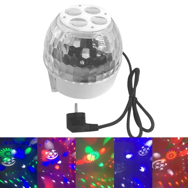 

Mini LED Laser Light Stage Effect Magic Ball Projector Lamp Self-Propelled Voice Control KTV Disco Light Club Decor Party Lamp