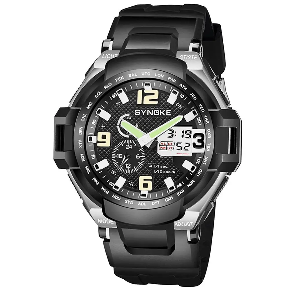 

SANWOOD Outdoor Multiuse Men Sports Waterproof Dual Display Digital Wrist Watches Gift