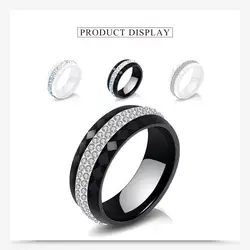 2019 Новое керамическое кольцо женский Кристалл из австрийского черного и белого Инкрустированного циркония ювелирные изделия оптом