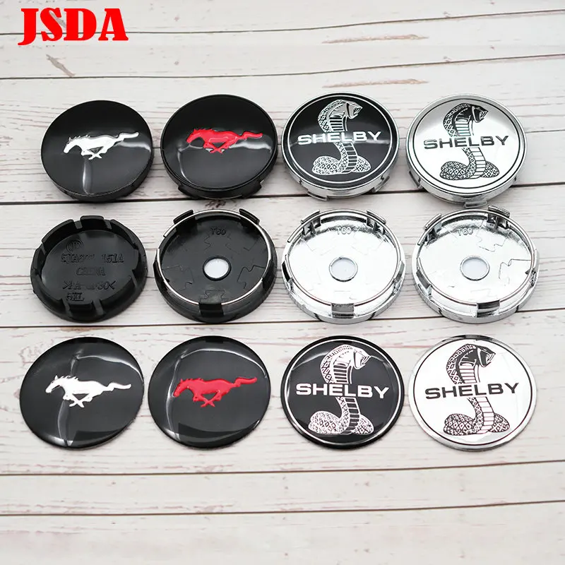 

4pcs 56mm 60mm Cobra SHELBY Car logo Wheel Center Cap rim Badge dust-proof covers decal refit Creative decoration emblem sticker