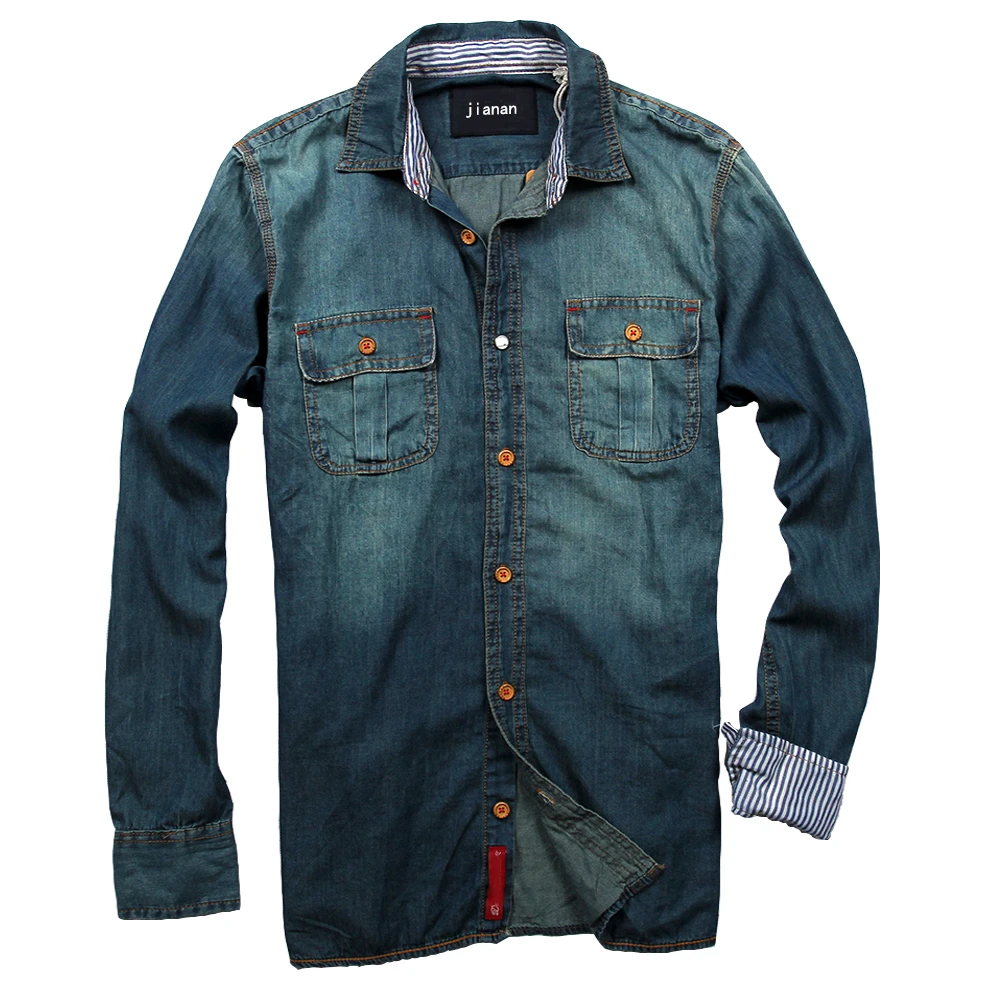 Denim shirt men 2016 Clearance