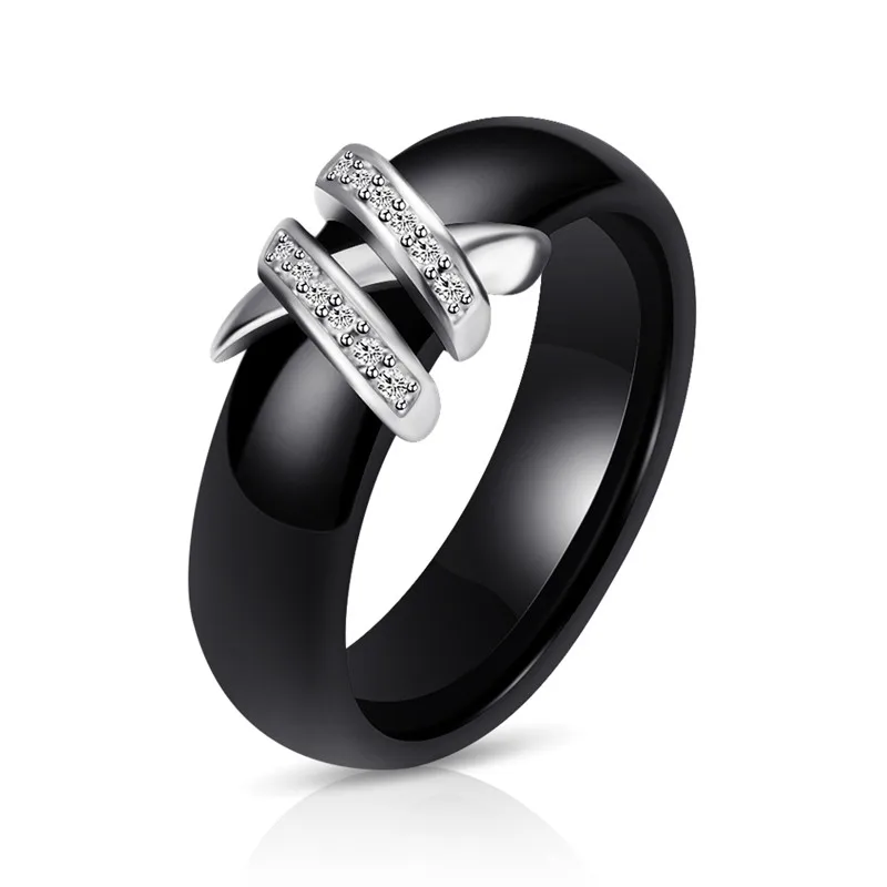 LETAPI модное ювелирное изделие женское кольцо с AAA кристаллом 8 мм X Крест керамические кольца для женщин аксессуары для свадебной вечеринки - Main Stone Color: 14799