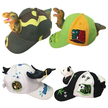 

Kids 3D Dinosaur Hat Baby Boy Tyrannosaurus Rex Hat Photography Props Animal Panda Fish Bird Cap Boys Girls Cartoon Cap