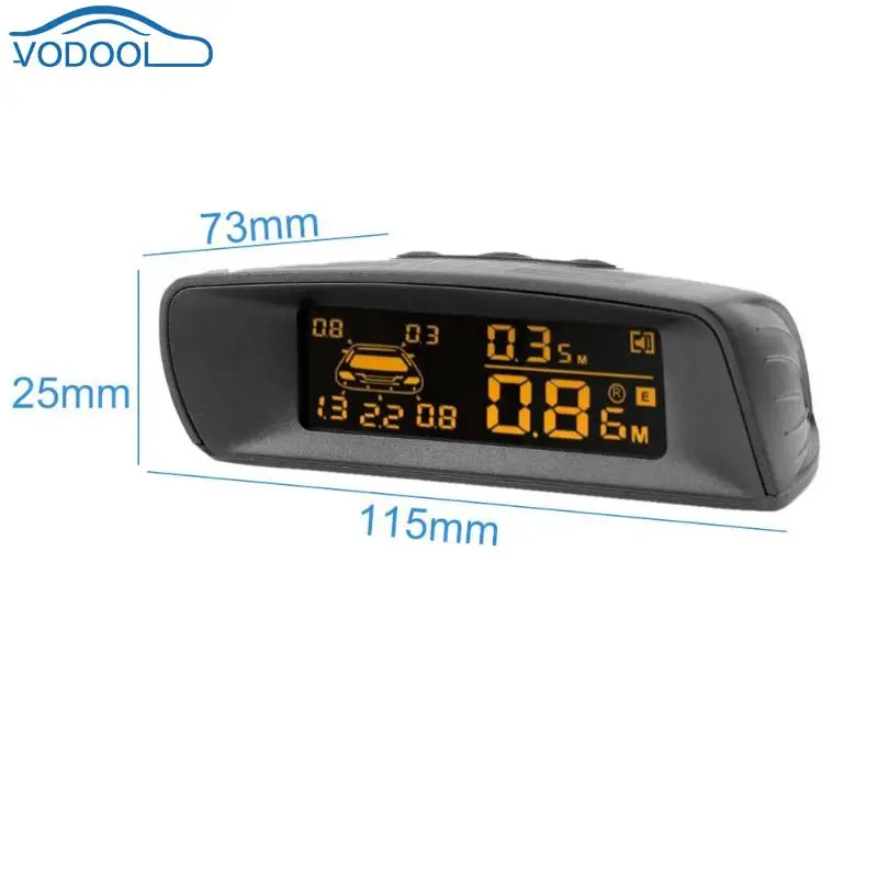 VODOOL LCD Car Parking Sensor Kit 8 Sensors Backlight Rear Reverse Backup Radar Monitor System DC 10V-16V Parking Assistance