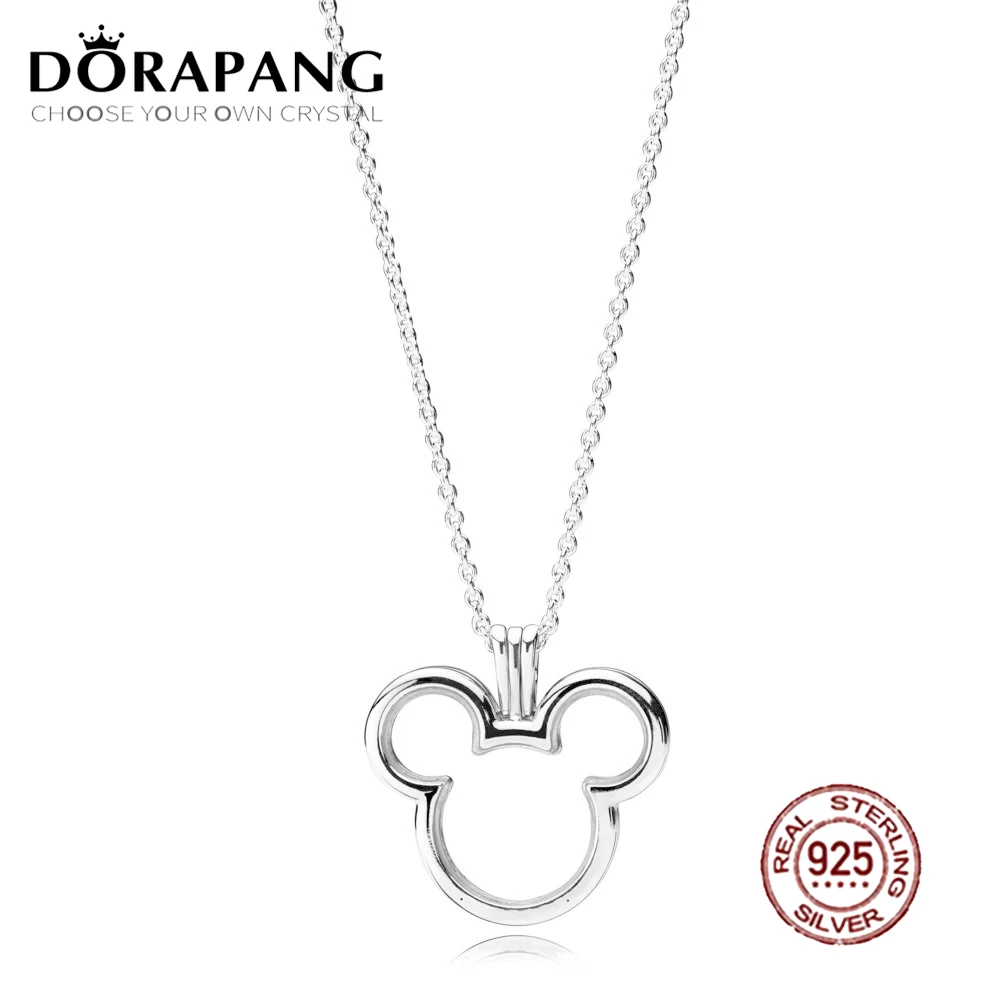 

DORAPANG 2018 Newest 100% 925 Sterling Silver Lovely shaped Floating Locket Pendant Necklace for Women Fashion Jewelry Wedding
