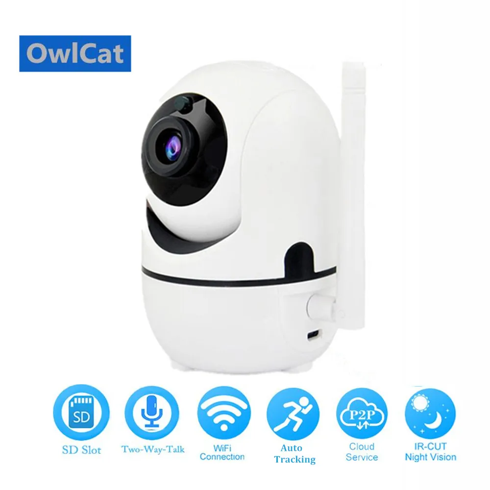

OwlCat 1080P Full HD Wireless IP Camera Wi fi IP CCTV Camera Wifi Mini Network Video Surveillance Auto Tracking Camera IR Night