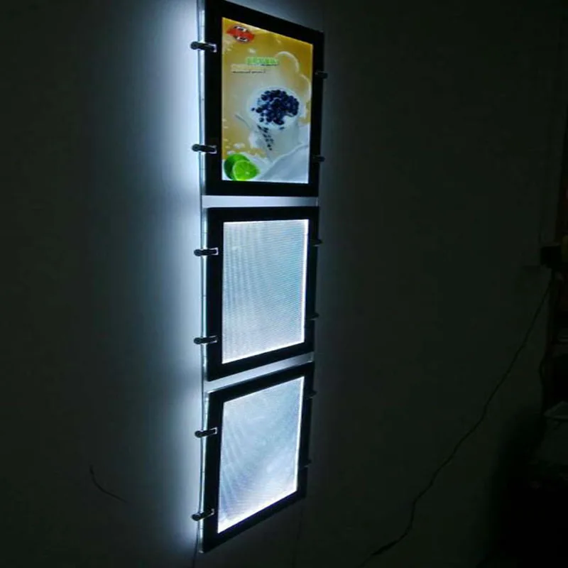 (5 Unit/Column) Mruiks A3 Single Sided  LED Light Box,Picture Cable Hanging Display Systems