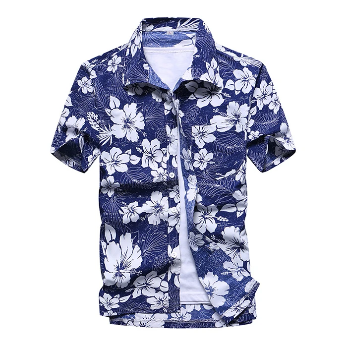 Мужская Летняя Пляжная гавайская рубашка брендовая рубашка с коротким рукавом плюс размер цветочные рубашки мужская повседневная праздничная одежда для отдыха Camisas