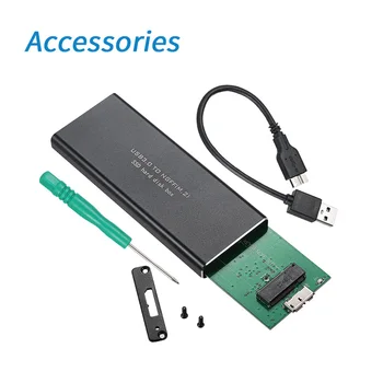 

Universal NGFF M.2 To USB 3.0 5Gbps SSD Enclosure Adapter Storage Case Applicable To 2230 / 2242 / 2260 / 2280 mm Key B M2 SSD