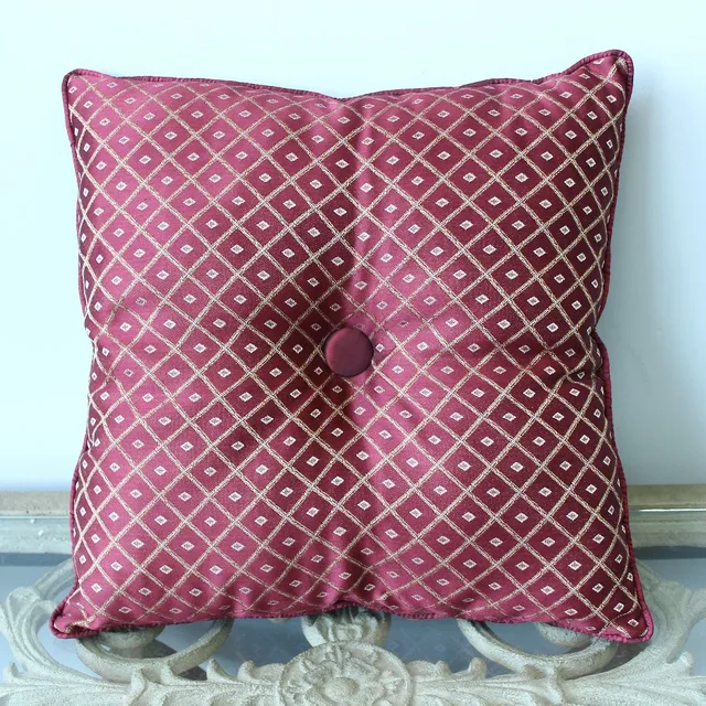 Vezo Home Handmade Burgundy Jacquard Fabric Decorative Sofa Cushions Vezo Home Handmade Burgundy Jacquard Fabric Decorative Sofa Cushions Chair Seat Throw Pillow Case16x16