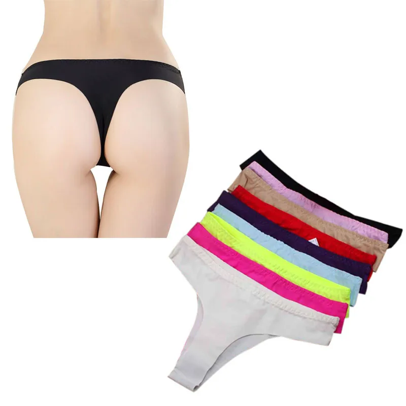 Женское невидимое нижнее белье бесшовные трусики стринги из хлопка и спандекса