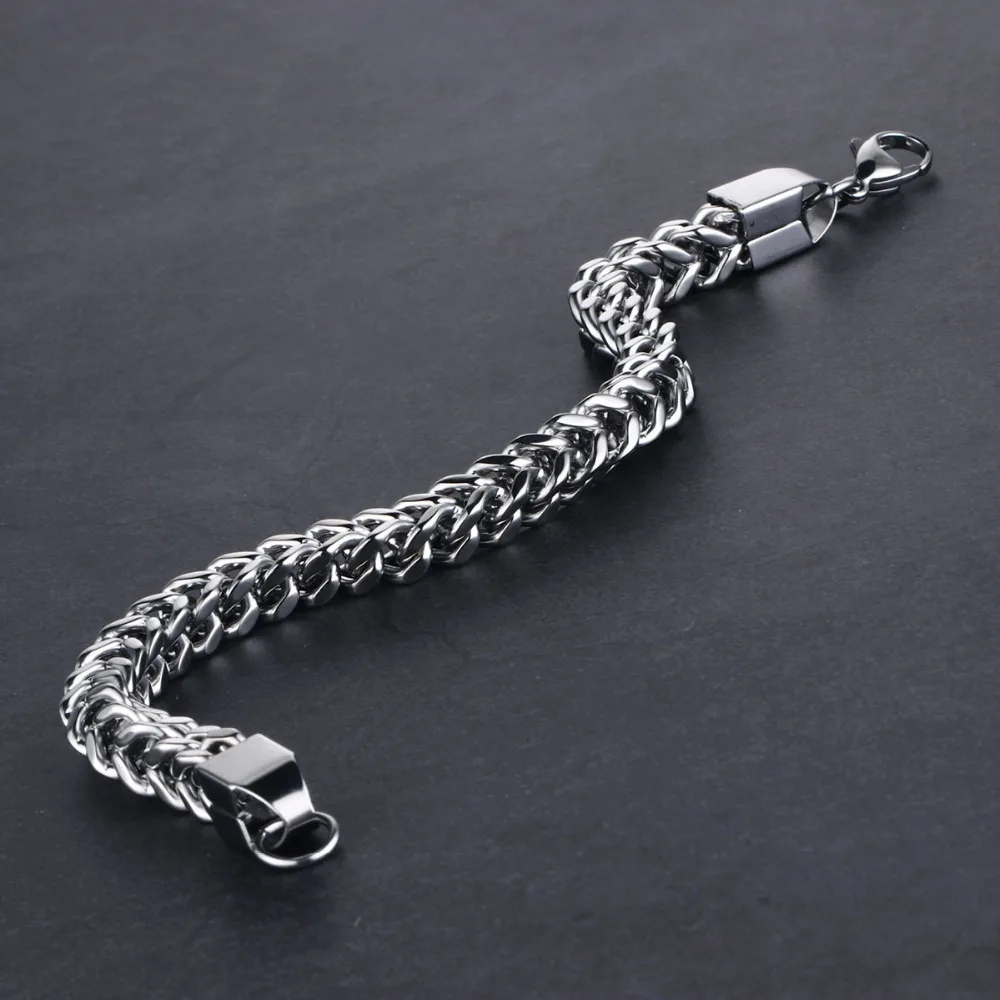 Качество Нержавеющая сталь браслет Браслеты для Для мужчин Серебряный разноцветные на цепочке цепи Браслеты и браслеты металлические украшения мальчиков подарки MN16