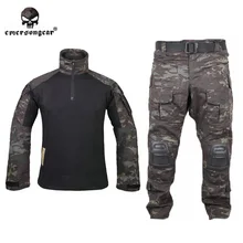 Emersongear g3 эмерсон bdu равномерное рубашка брюки наколенники airsoft тактический камуфляж одежда мультикам черный mcbk