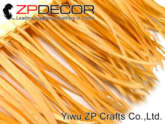 Ведущий поставщик ZPDECOR 10 ярдов/партия одежда высшего качества галстук-бабочка персик окрашенные в полоску Гусь Biot перо отделкой