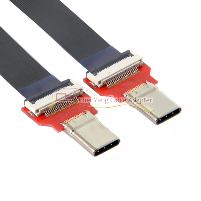 

CY 20cm FPC Flat USB 3.1 Type-C USB-C Male to Male Data Cable for Laptop & Phone & Drive