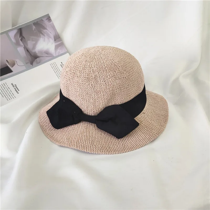 Beige Новая женская летняя пляжная шляпа модная складывающаяся шляпа от солнца козырек купол Рыбацкая шляпа Женская шляпка# pingyou - Цвет: Beige
