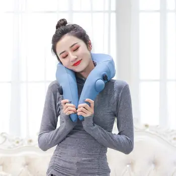 

travel treasure simulative human kneading cervical vertebra massager u-type portable inflatable multi-functional pillow