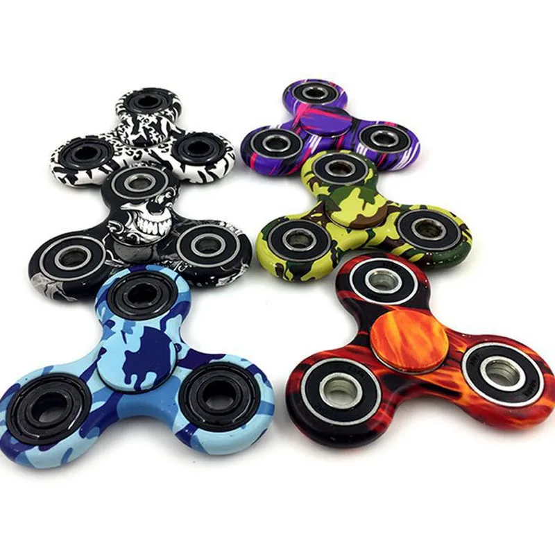 

New Patterned EDC Tri Spinner Fidget Toy Plastic Hand Spinner for Autism and ADHD Relief Focus Anxiety Stress Gift Toys