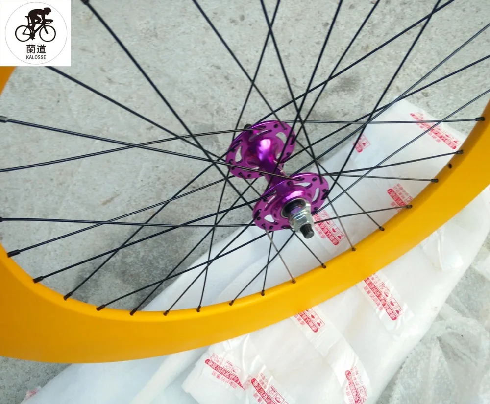 Excellent Kalosse  DIY  color  Fixed gear bicycle wheels Fixed gear bikes wheel  ball  hubs 90mm 700*23C   aluminum alloy 11