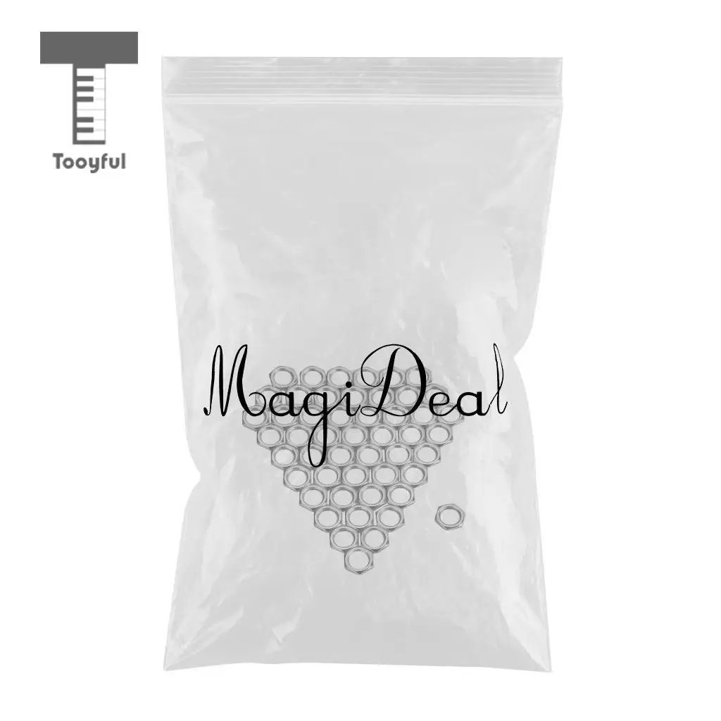Tooyful 50x Guitar Nuts Thin Nuts Dia. 8mm Guitar Pots Input Output Jacks for Guitar Parts Accessories -Silver 12x8x2mm 