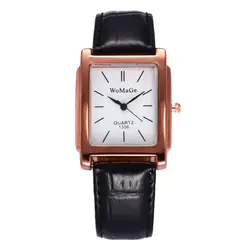 2019 Fashon WoMaGe Лидирующий бренд женские часы квадратные Роскошные прямоугольные женские часы женские PU Кожаный ремешок женские Кварцевые Reloj