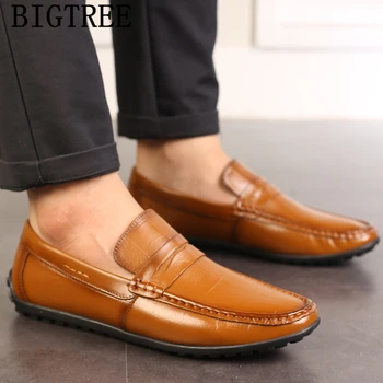 

Leather Shoes Men 2020 Driving Shoes Brand Casual Shoes Men Loafers Sepatu Slip On Pria Chaussure Homme Erkek Spor Ayakkabi Bona