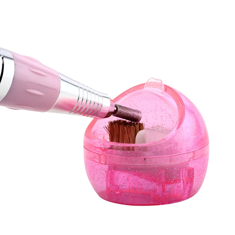Lovely pink Nail Art Cleaner Tool Metal & Plastic Nail Drill Bits