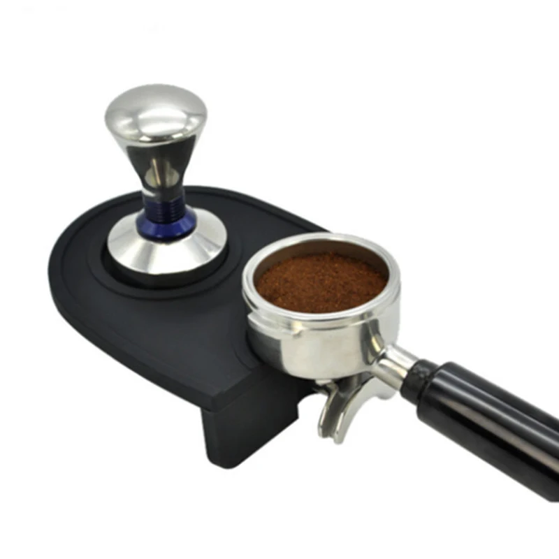 Safe Silicone Mat Set Coffee Espresso Latte Art Pen Tamper Tamping Rest Holder 1pcs Black 15*12cm 5.9*4.7 inch