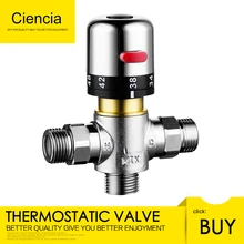 Латунь 3-сторонний выход термостатический смесительный клапан G 1/2 наружная резьба бортике Солнечный термостатический клапан с шаровидным графитом