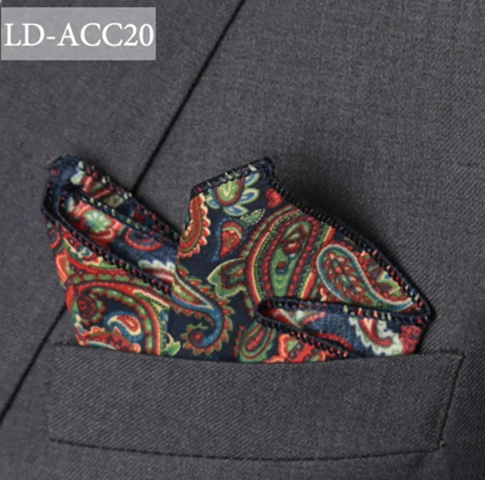 Платок хлопок Цветочный галстук практичные носовые платки для мужчин Карманный квадратный формальный свадебный 22*22 см платье zakdoek - Цвет: LD-ACC20