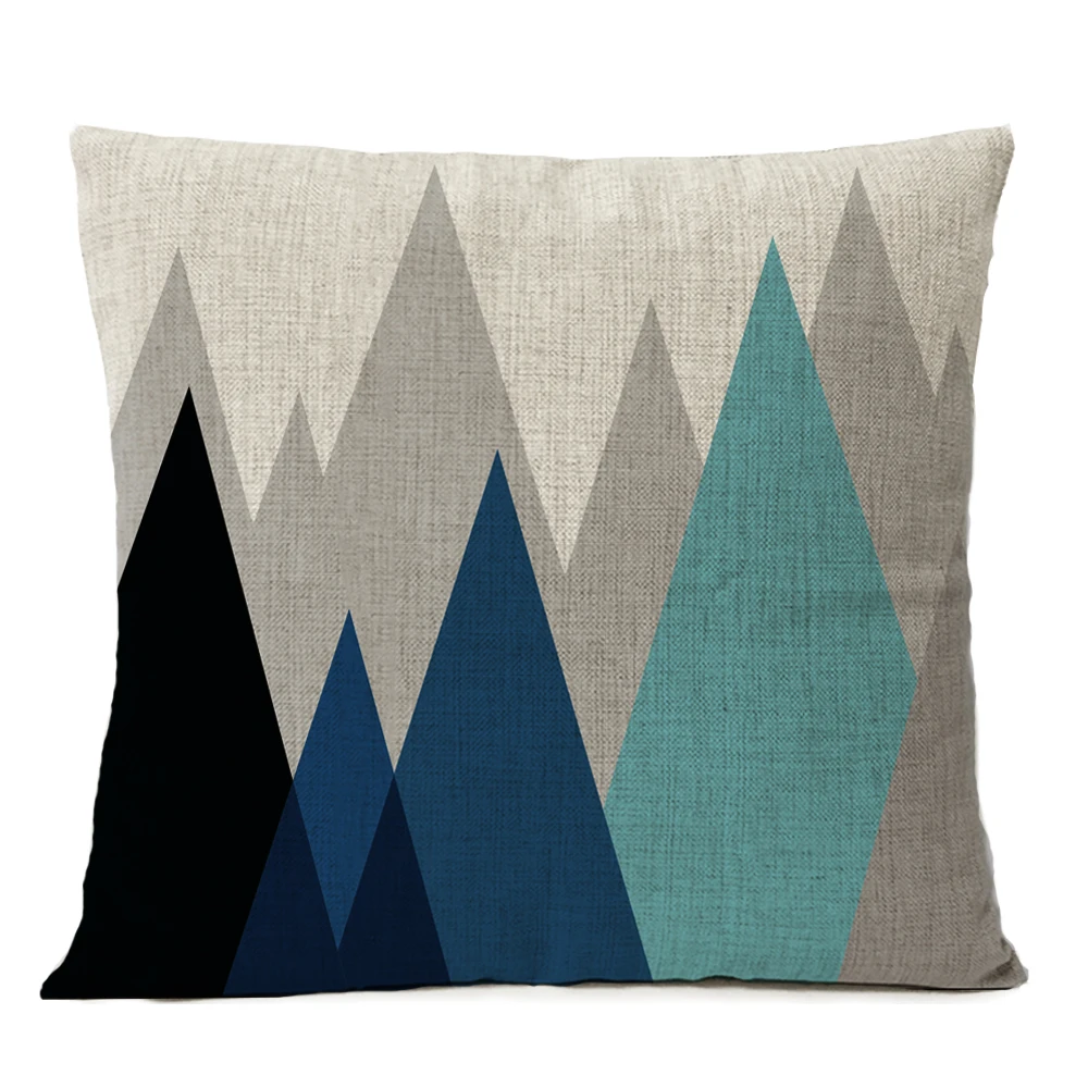 Скандинавские синие геометрические мраморные наволочки, наволочки, подушка с оленем, наволочки для дома, декоративные льняные наволочки, наволочки для дивана