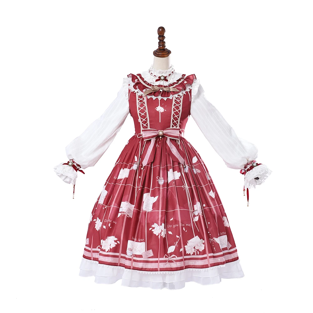 

2018 Original Women Full Sleeves Sweet Lolita Dress T-Shirt Printing Cute Lolita Set Free Shipping