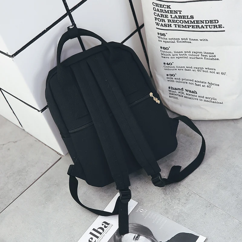 JANESPRI Canvas Backpack Preppy Style School Bags for Teenage Girls Fashion Women Backpack Cute Back Pack Student Bags 4 Colors (39)