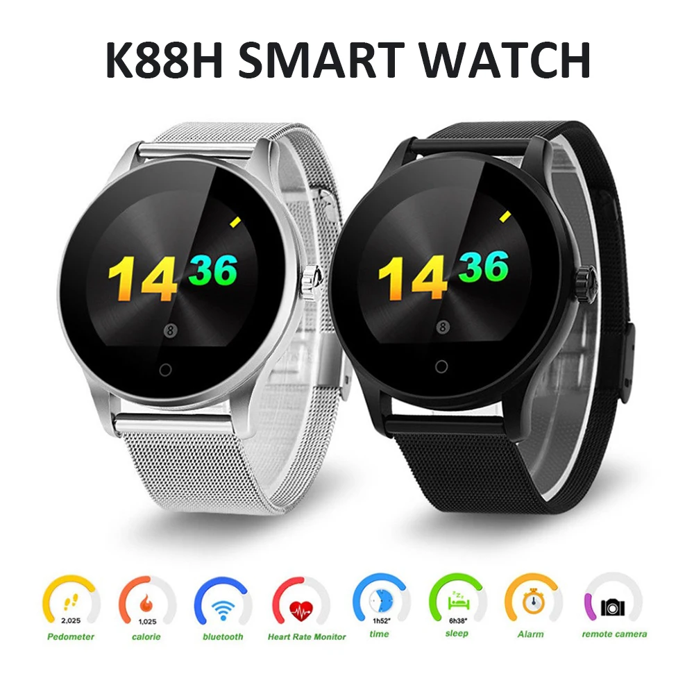 

Timethinker K88h Smart Watch Bluetooth Heart Rate Monitor Fitness Tracker Pedometer Alarm Clock Calendar Remote Control