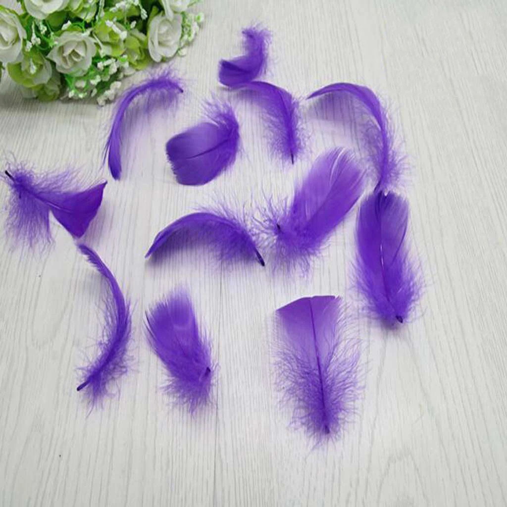 100pcs DIY Craft Feather Bobo Feather Ornaments Balloon Accessory Purple Scrapbooking Embellishments  DIY Apparel Sewing