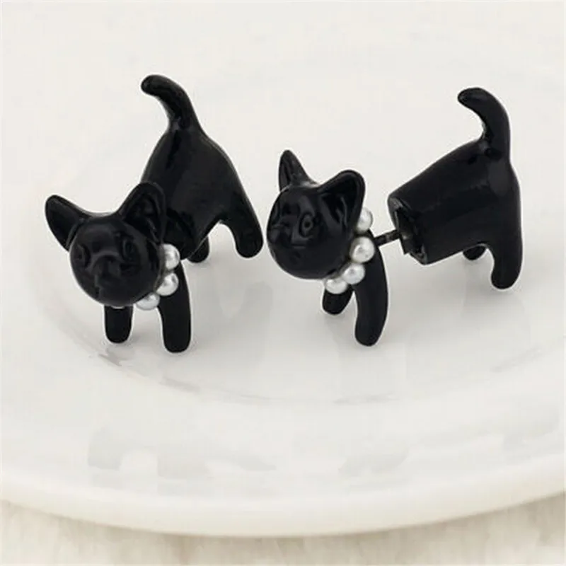 Модные серьги/модные ювелирные изделия/милый 3D искусственный жемчуг котенок