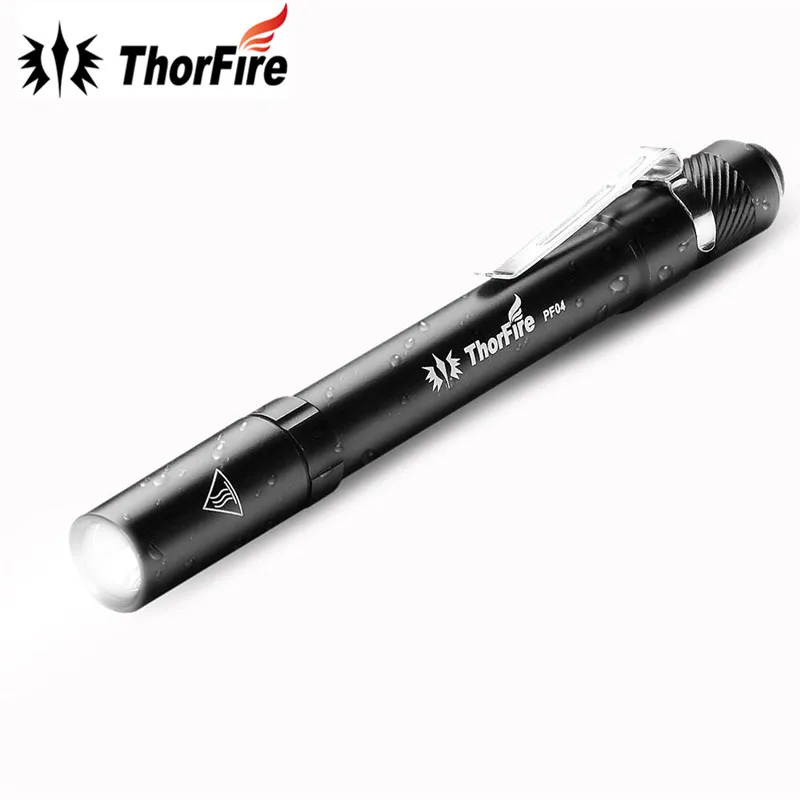 

ThorFire PF04 waterproof Pen Light 3 modes 210 Lumens LED Flashlight MIni For pocket light Aluminum Alloy AAA Torch For Outdoor