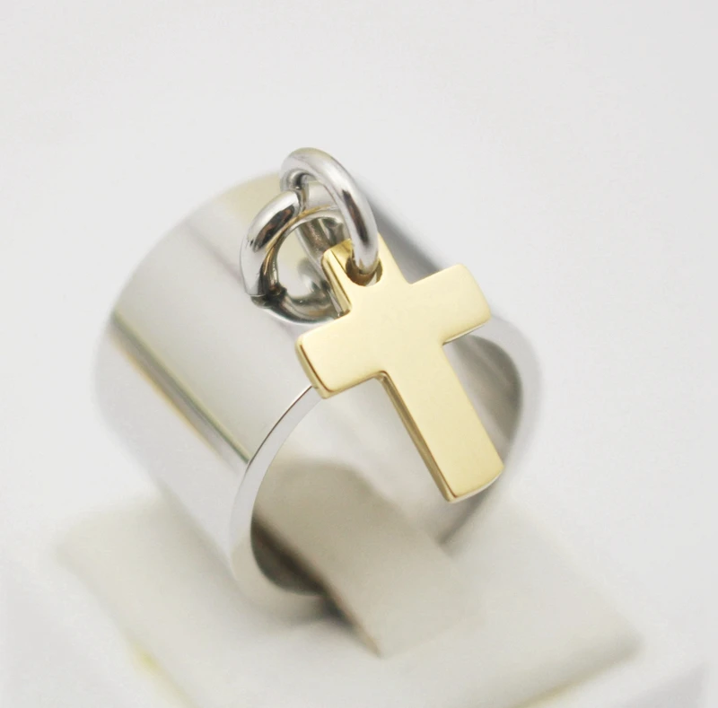 

New Fashion Cross Pendant Stainless Steel Ring Charm Women Knuckle Ring Punk Factory Direct sale Free Shipping