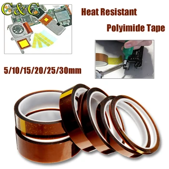 

5-30mm Polyimide Tape Heat Resistant High Temperature Adhesive Insulation Kapton Film Heat Resistant Tape for 3D Printer