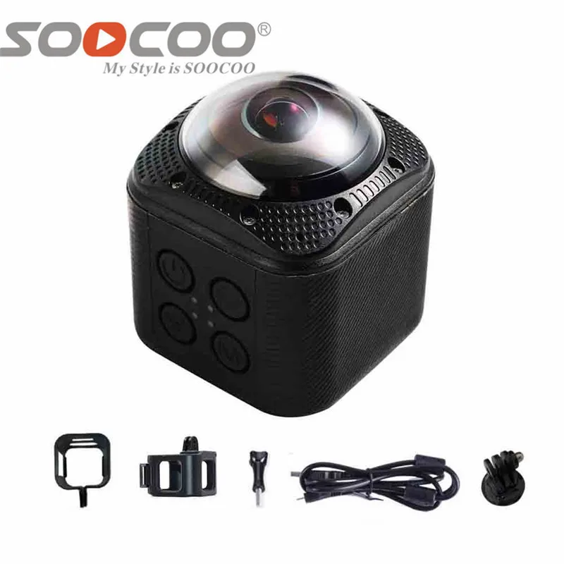 SOOCOO 360F UHD 4 K экшн-камера Wifi 1080 P/30fps 20 M Подводная Водонепроницаемая камера для велосипеда Велоспорт мини Экшн-Спортивная камера