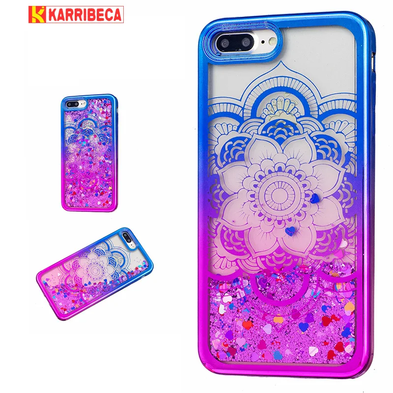 

Luxury Electroplated gradient color cover for iphone 7 case Dynamic liquid Glitter Quicksand for iphone 7 plus case coque funda