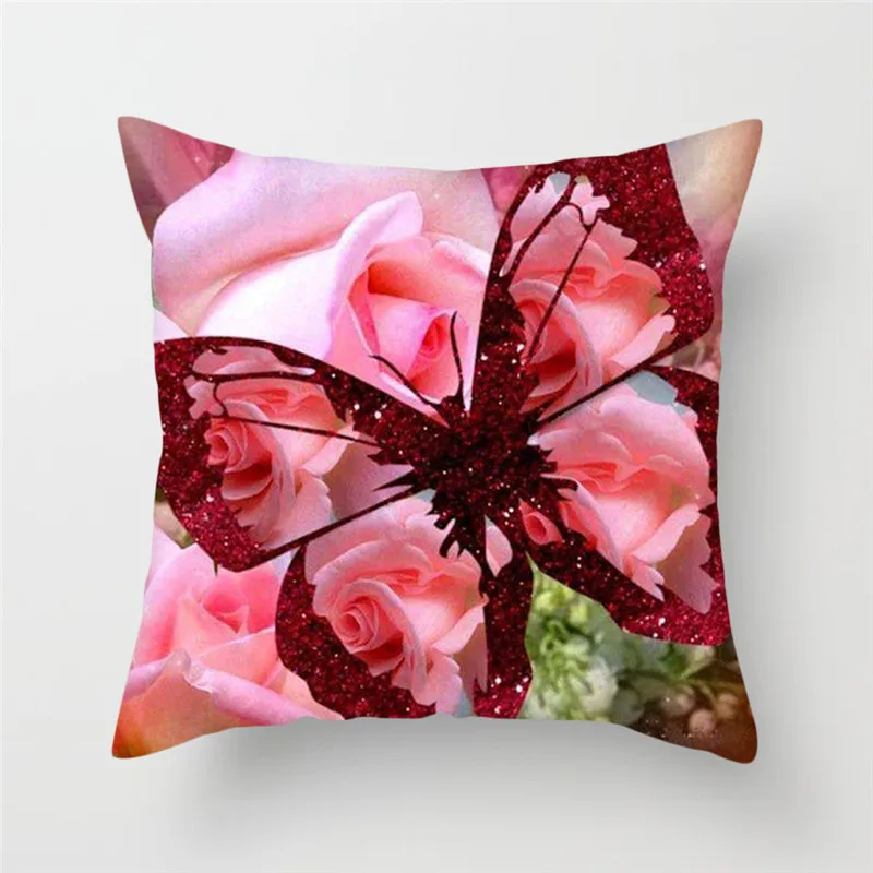 Fuwatacchi Multi Color Butterfly Cushion Cover Cute Soft Throw Pillow Cover Decorative Sofa Pillow Case Pillowcase - Цвет: PC04896